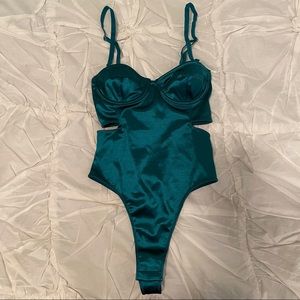 UO Out From Under Shiny Cut Out Bodysuit